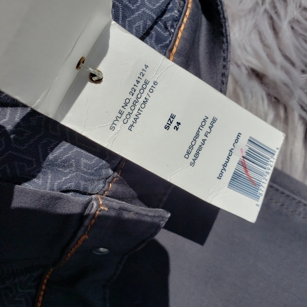 NWT Tory Burch Sabrina Flare Jeans Gray size 24 - Picture 7 of 12